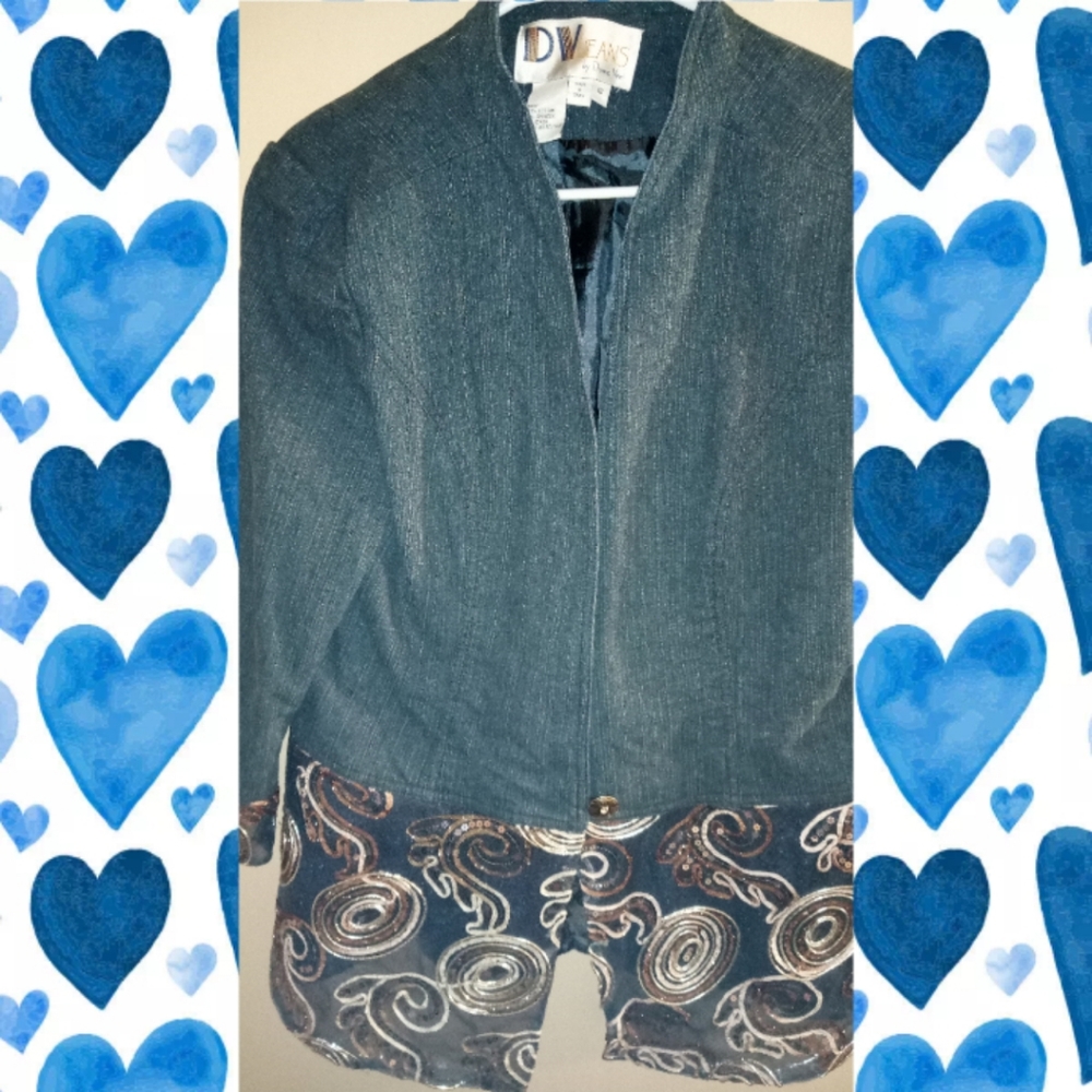 Denim And Sequin Blazer